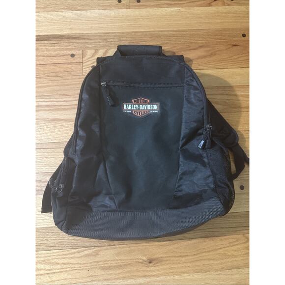 Harley Davidson Genuine Motorcycle Black Adjustable Backpack Laptop Compartment